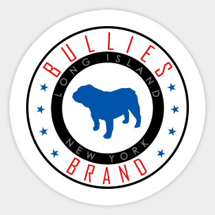 Bullies Brand logo 2 Wht/Blue Sticker